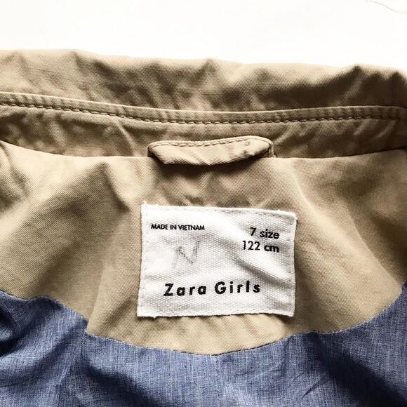 Zara trench jacket VGUC - tiny spot on sleeve 7Y - Picture 5 of 7